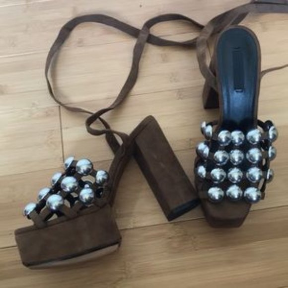 Alexander Wang Strappy Caged Sandals Platforms - Picture 2 of 9